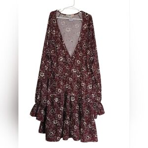 Love Squared Burgundy Floral Dress